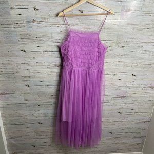 Design lab purple tulle dress ruched size medium